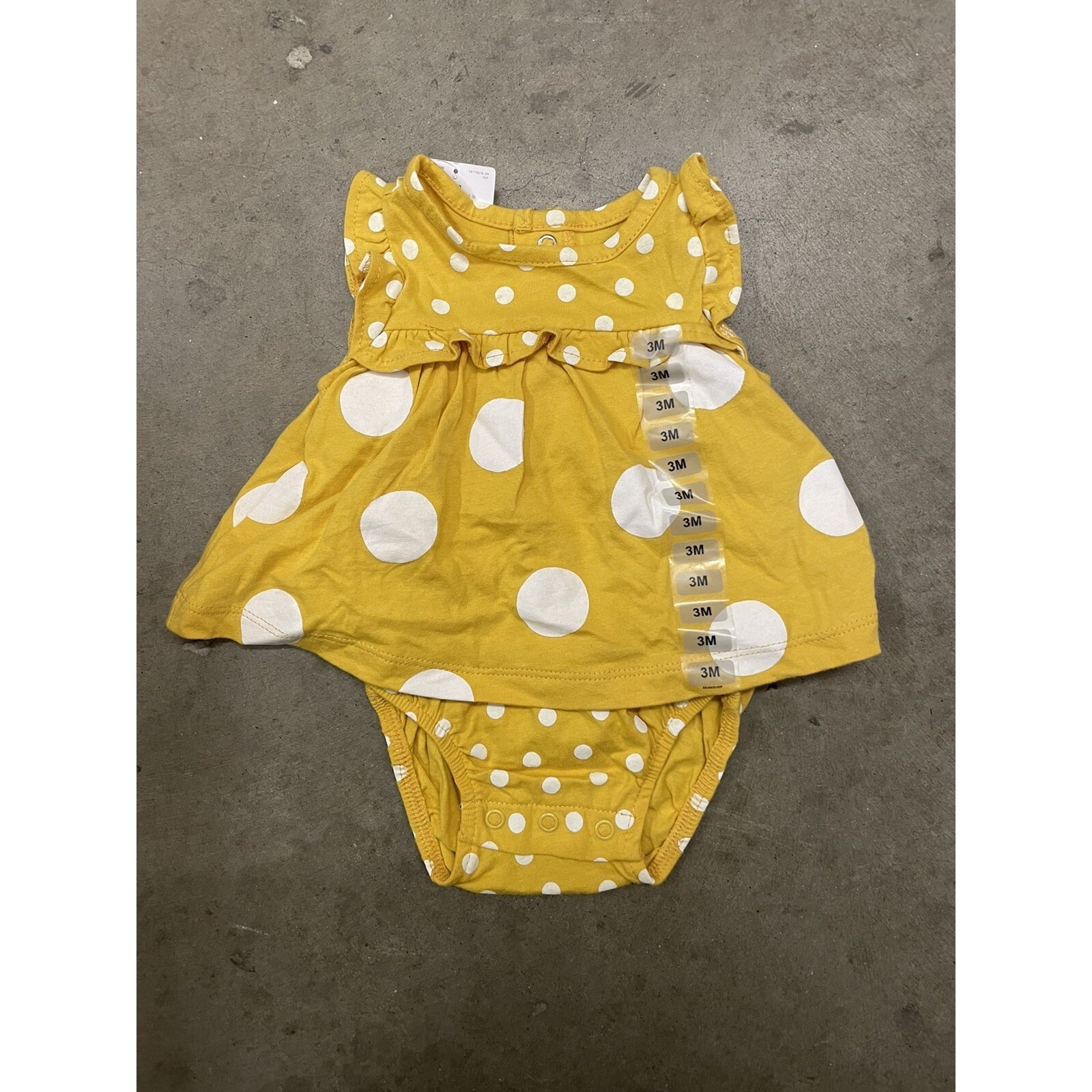 Carter's Baby Girl Yellow Poka Dot One Piece 6m